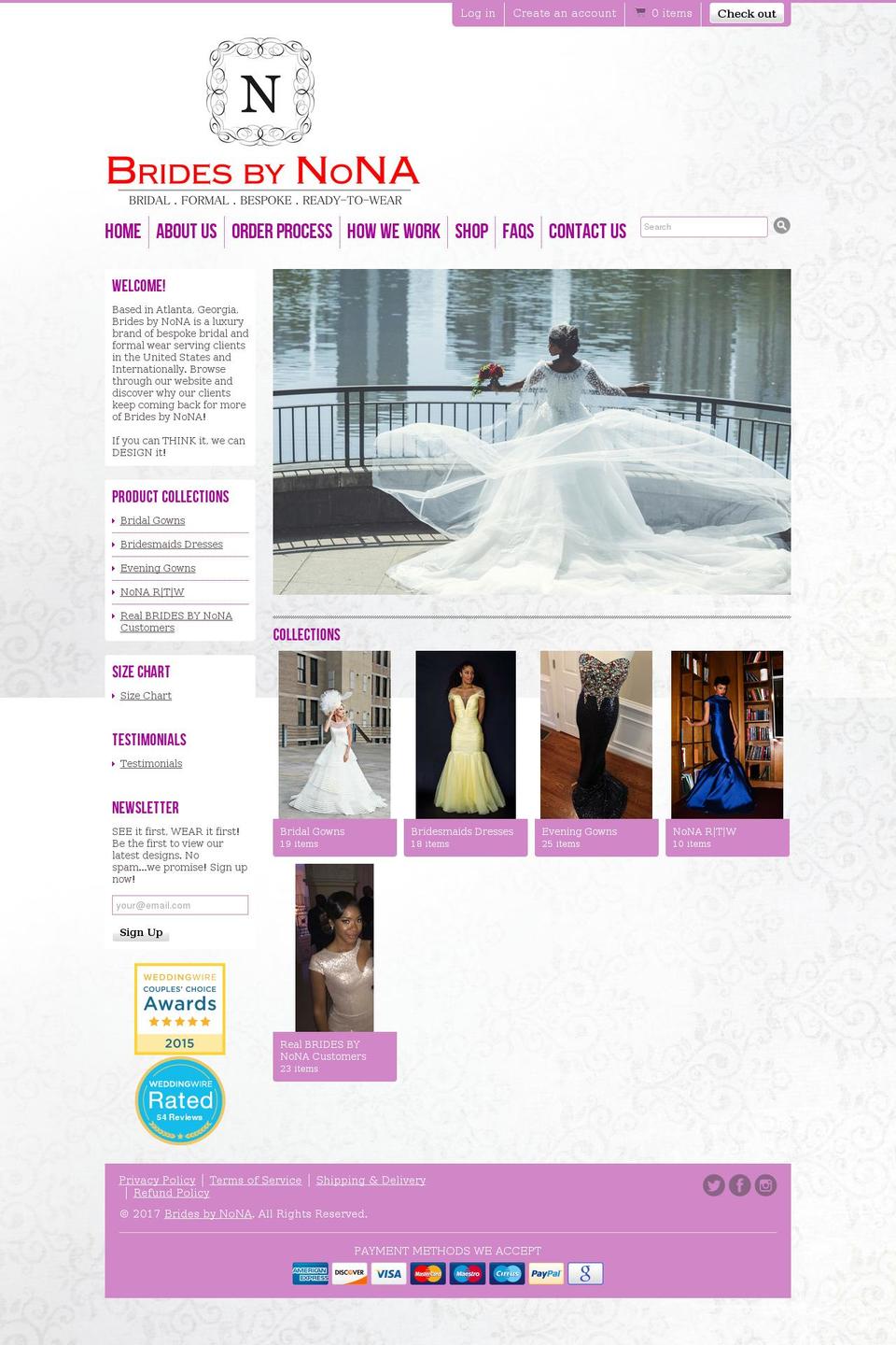 bridesbynona.com shopify website screenshot