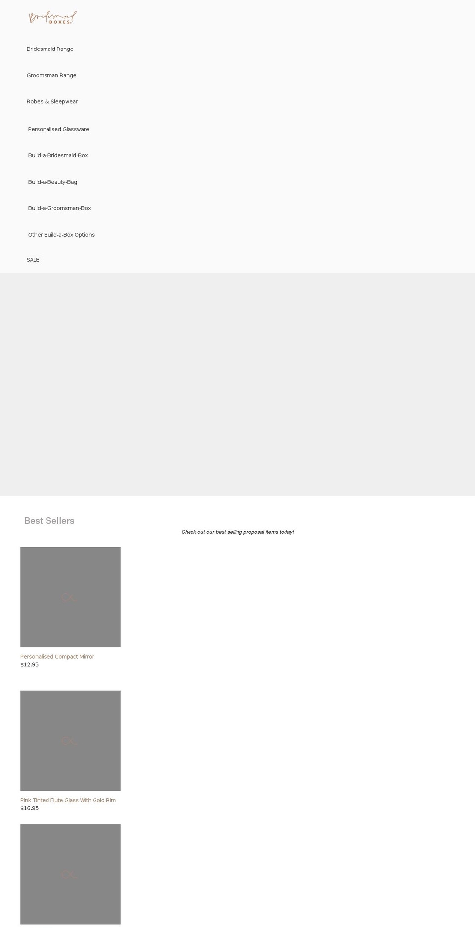 bridesmaidboxes.com.au shopify website screenshot