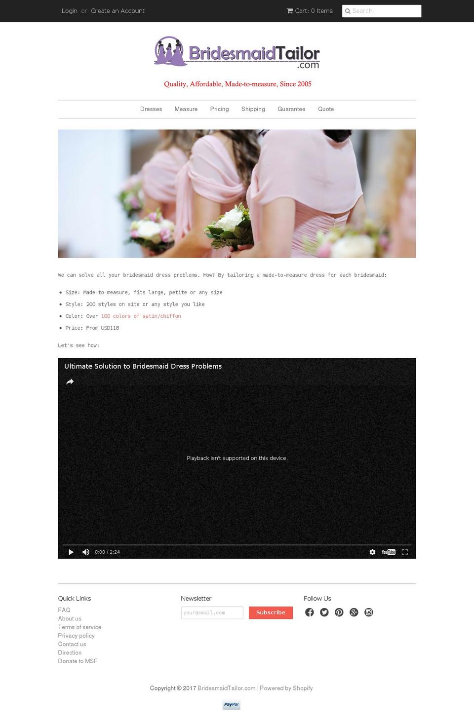 bridesmaiddress99.com shopify website screenshot