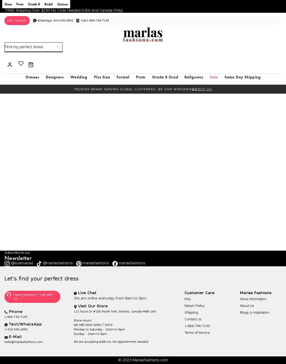 bridesmaiddressestoronto.com Shopify store