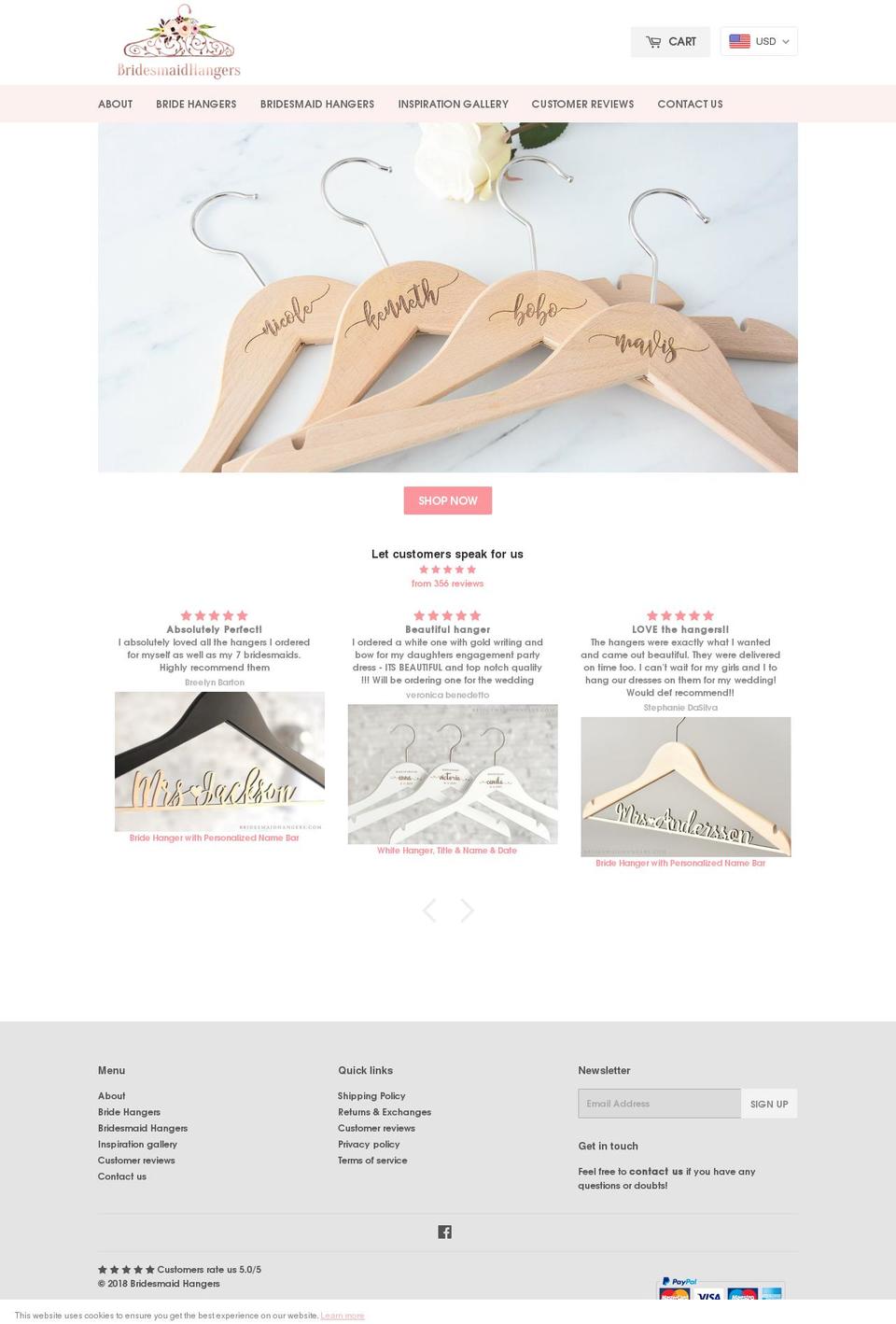 Supply - HC - 31 Oct '17 Shopify theme site example bridesmaidhangers.com