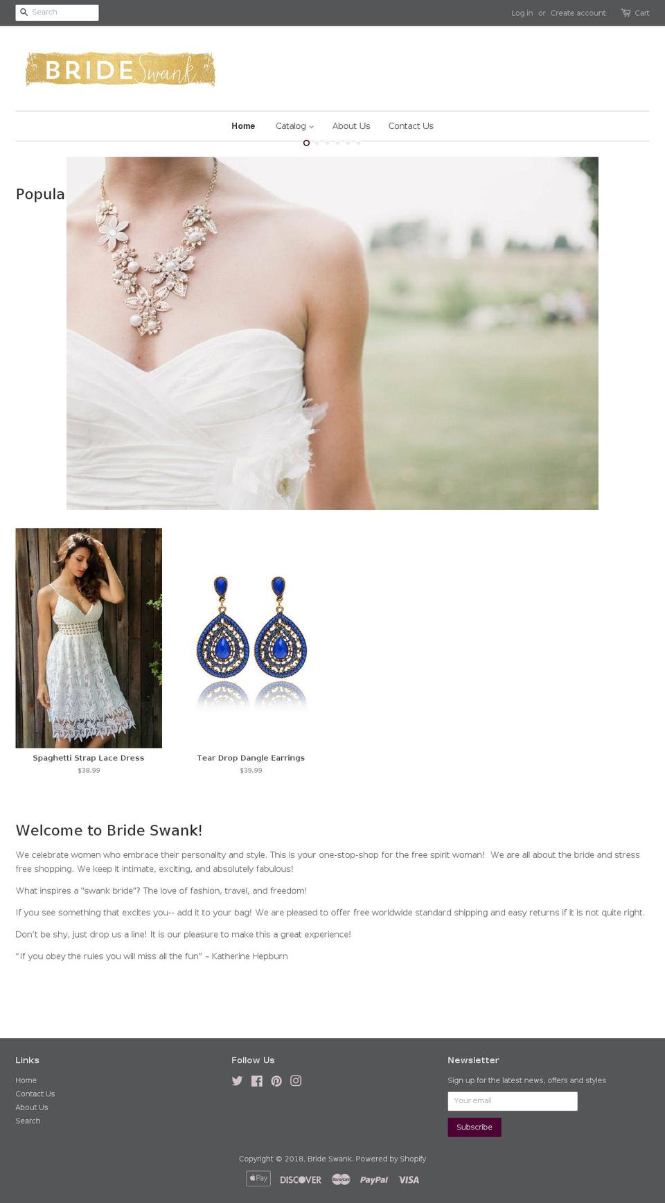 brideswank.com — Shopify storefront screenshot