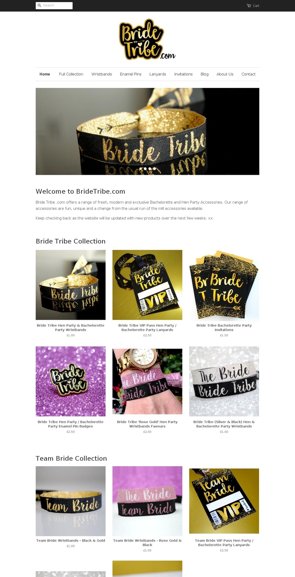 bridetribe.com shopify website screenshot