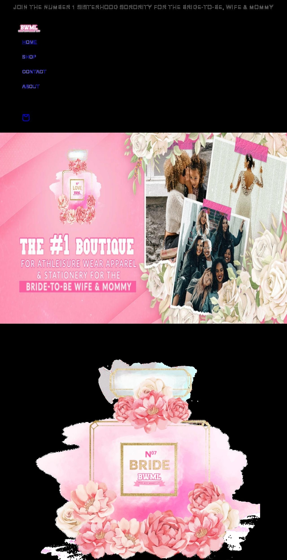 bridewifemommylife.com shopify website screenshot