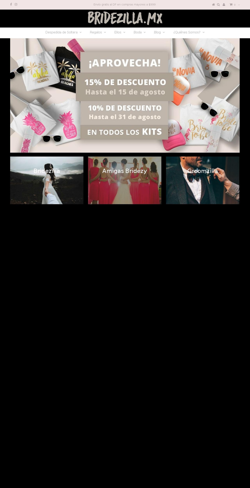 bridezilla.mx shopify website screenshot