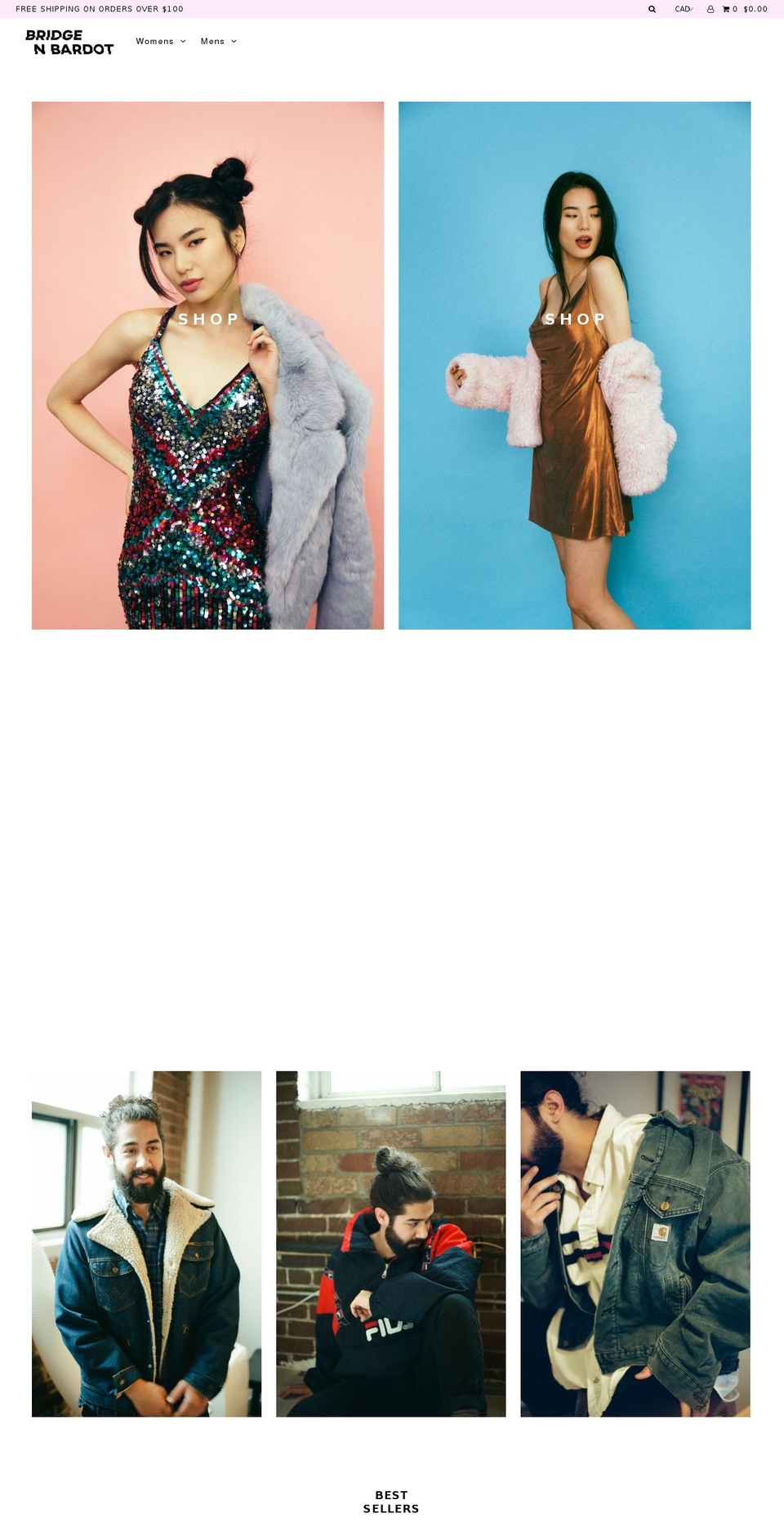 bridgeandbardot.com shopify website screenshot