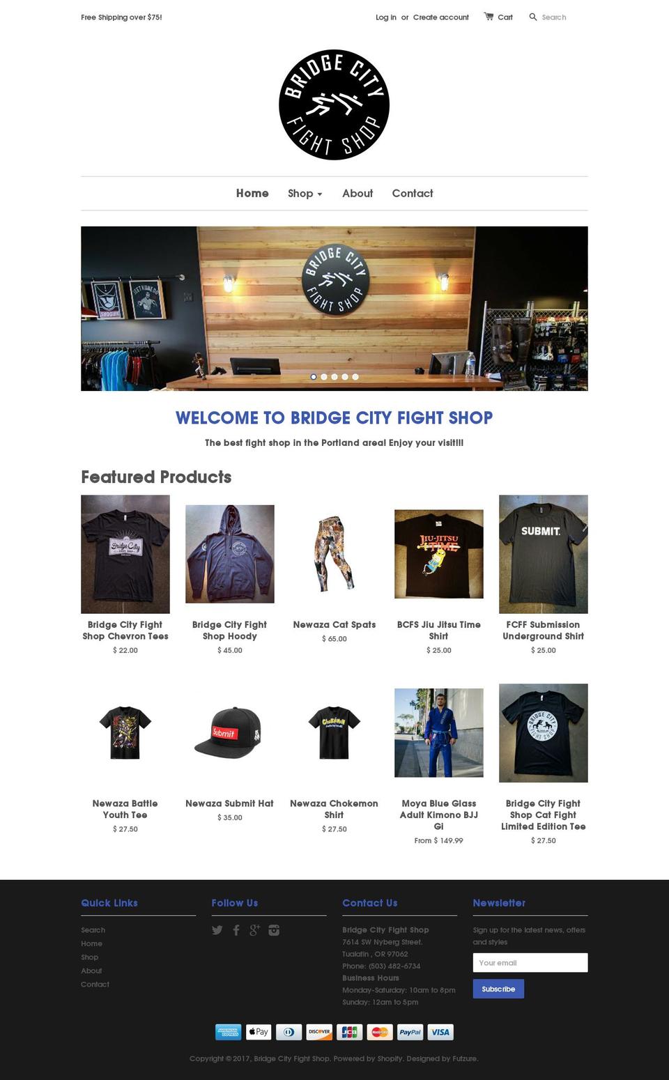 bridgecityfightshop.com shopify website screenshot