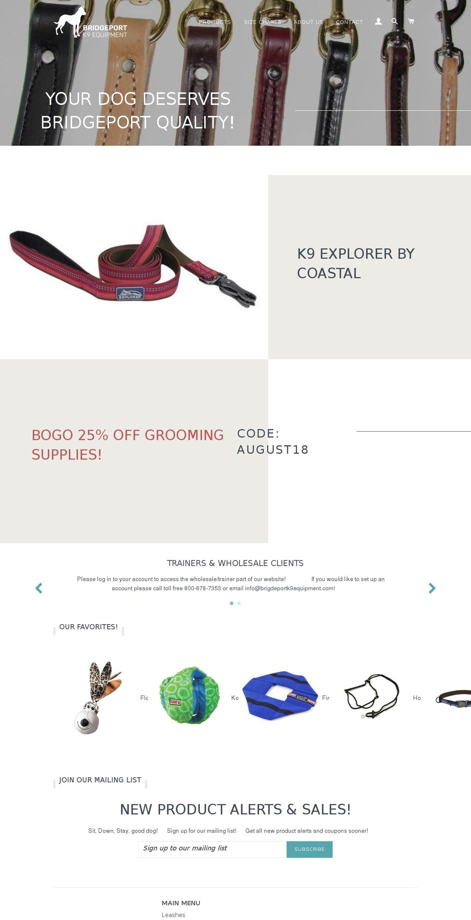 Copy of Brooklyn -- WH Shopify theme site example bridgeportk9equipment.net