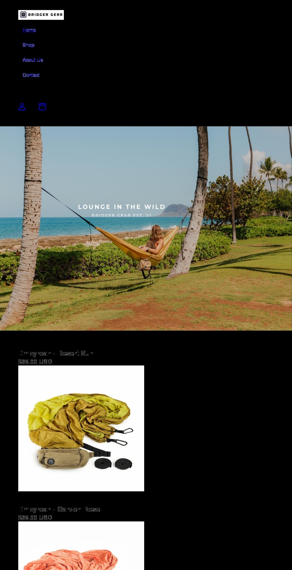 bridgergear.com shopify website screenshot