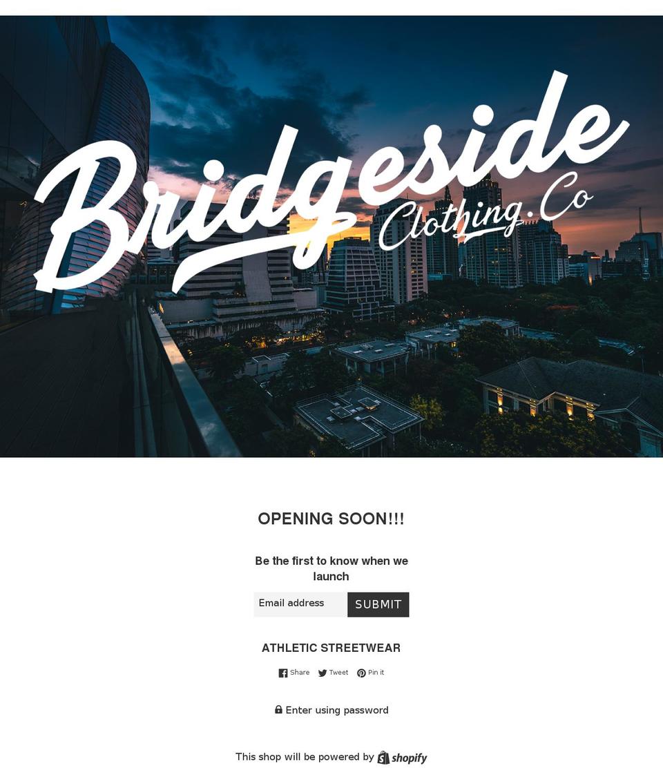 bridgesideclothing.com — Shopify storefront screenshot