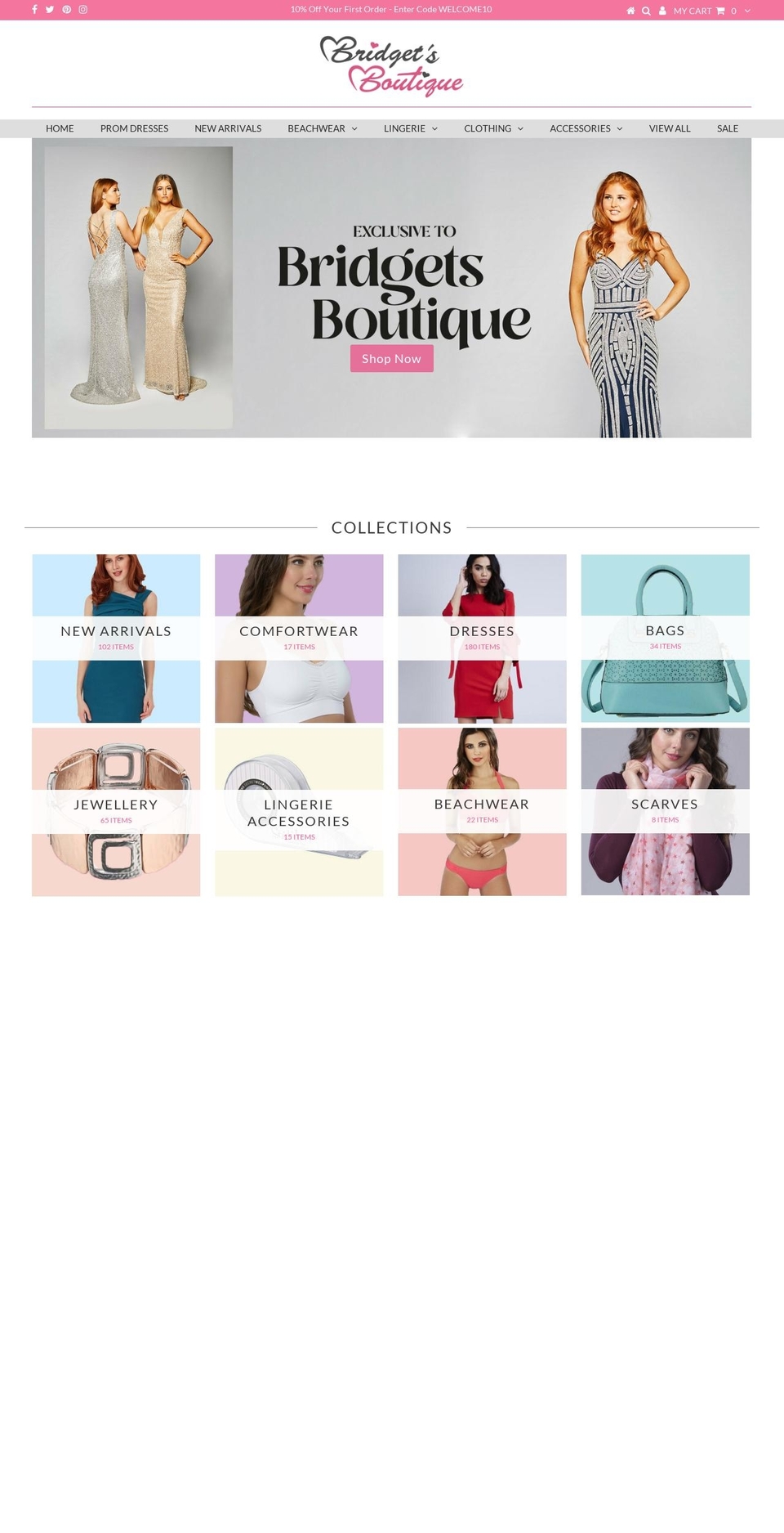 bridgetsboutique.co.uk shopify website screenshot