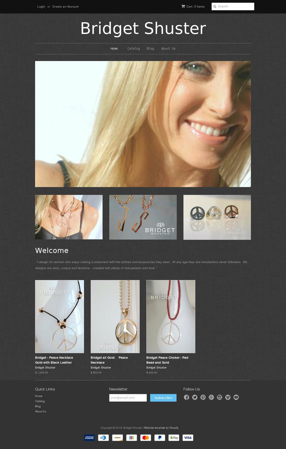 bridgetshuster.com — Shopify storefront screenshot
