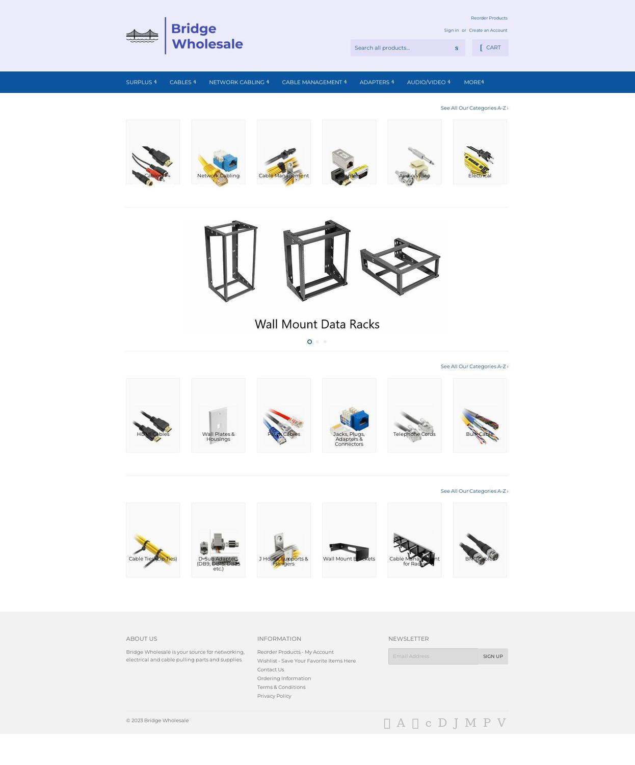 bridgewholesale.com shopify website screenshot