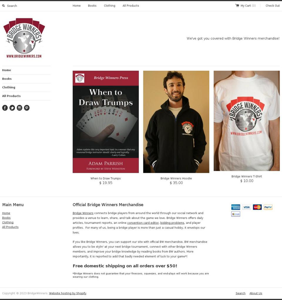 bridgewinners.myshopify.com shopify website screenshot