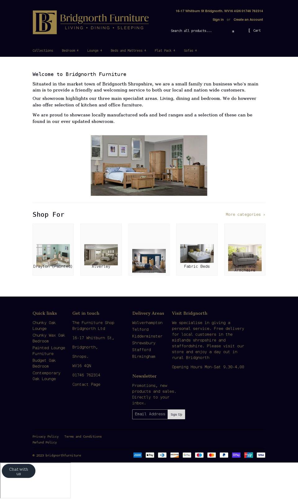 bridgnorthfurniture.co.uk shopify website screenshot