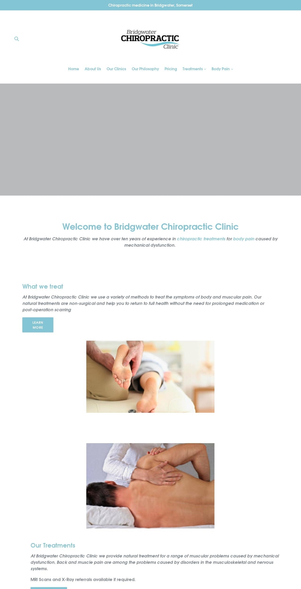 bridgwaterchiropracticclinic.uk shopify website screenshot