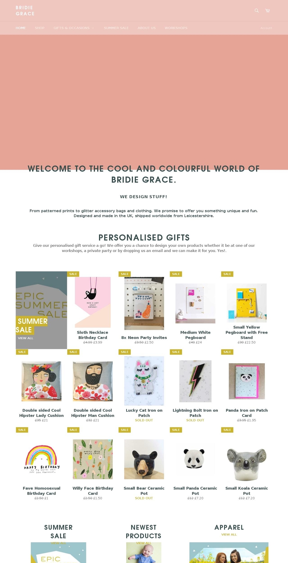 bridiegrace.com shopify website screenshot