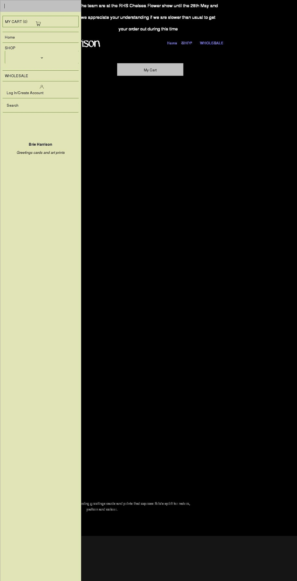 brieharrison.com shopify website screenshot