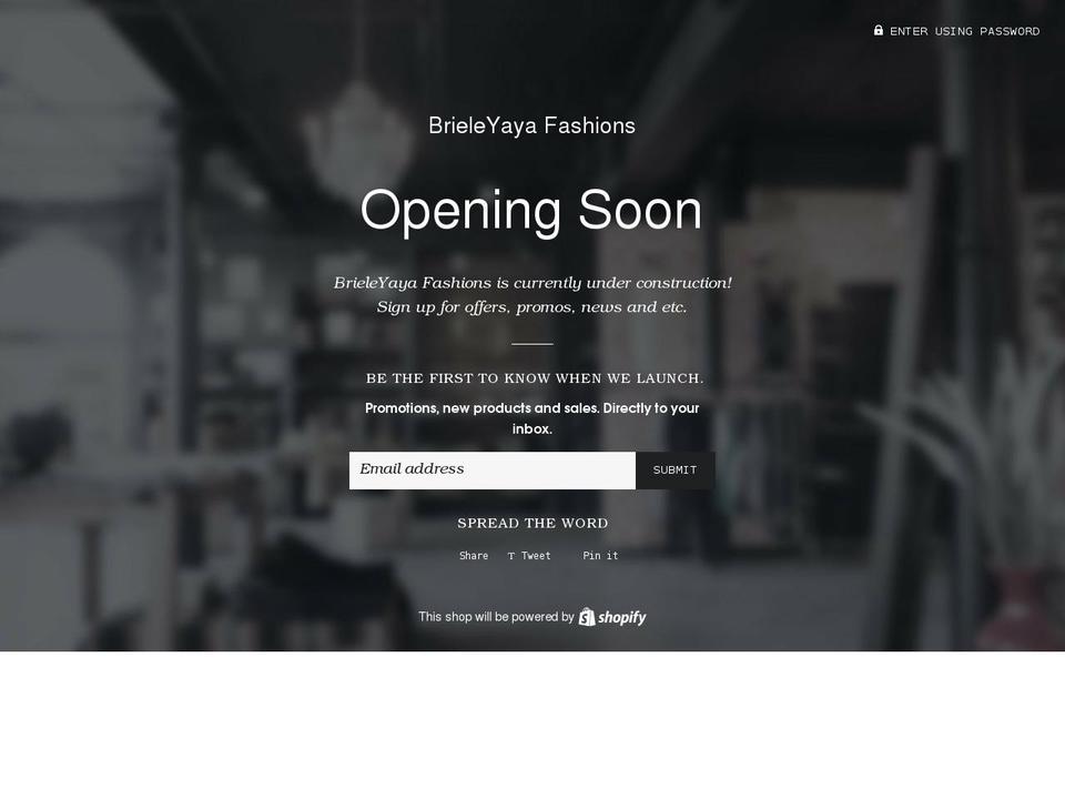 brieleyaya-fashions.myshopify.com shopify website screenshot