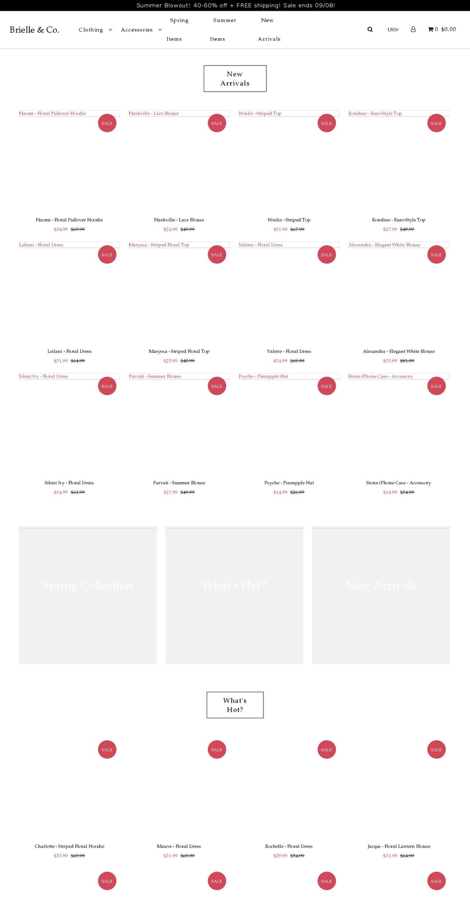 brielleandco.com shopify website screenshot