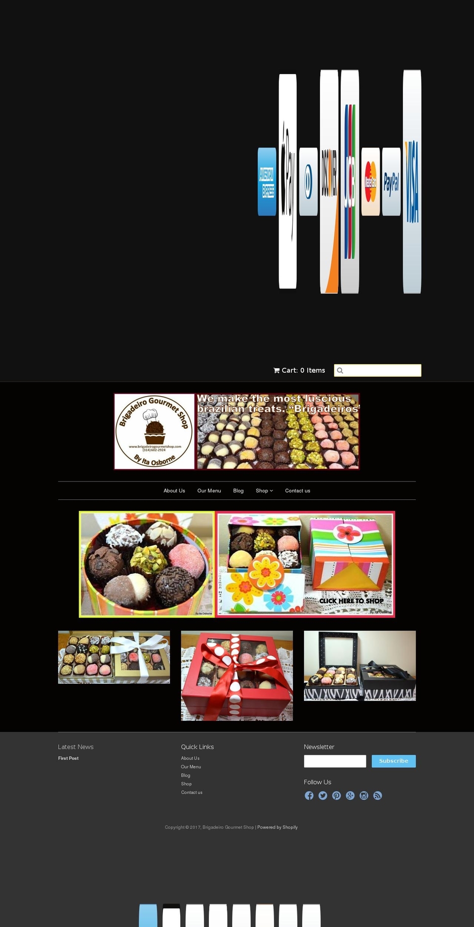 brigadeirogourmetshop.com shopify website screenshot