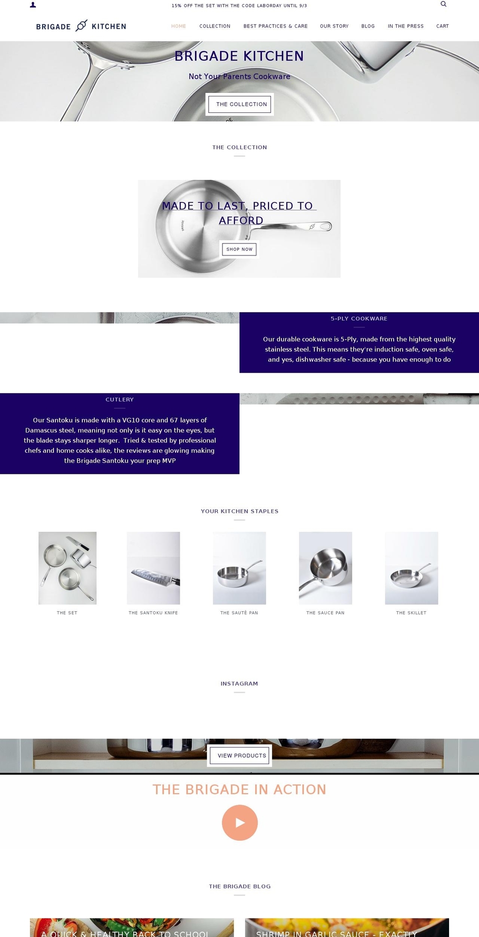 brigadekitchen.com — Shopify storefront screenshot