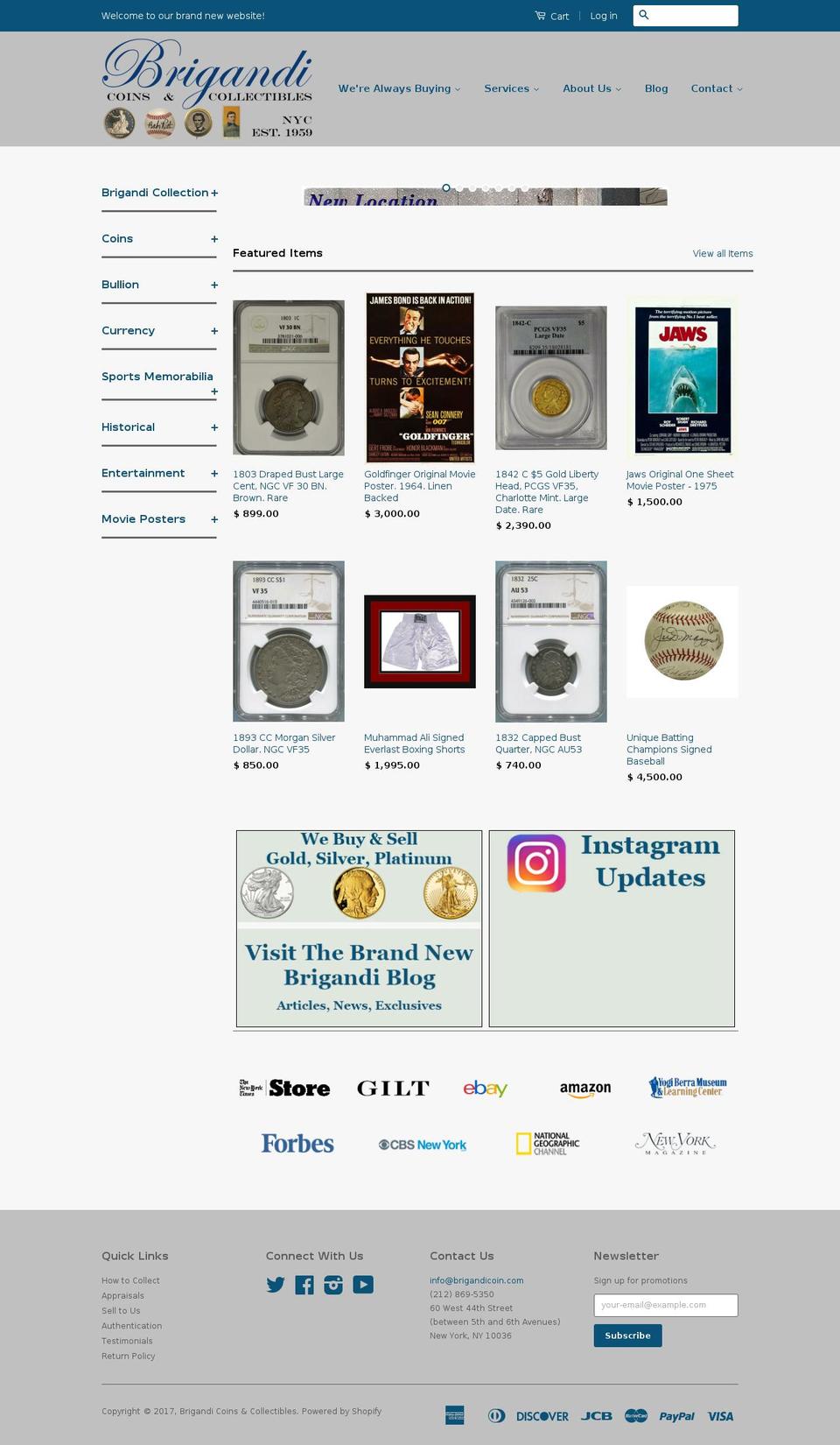brigandis.com shopify website screenshot