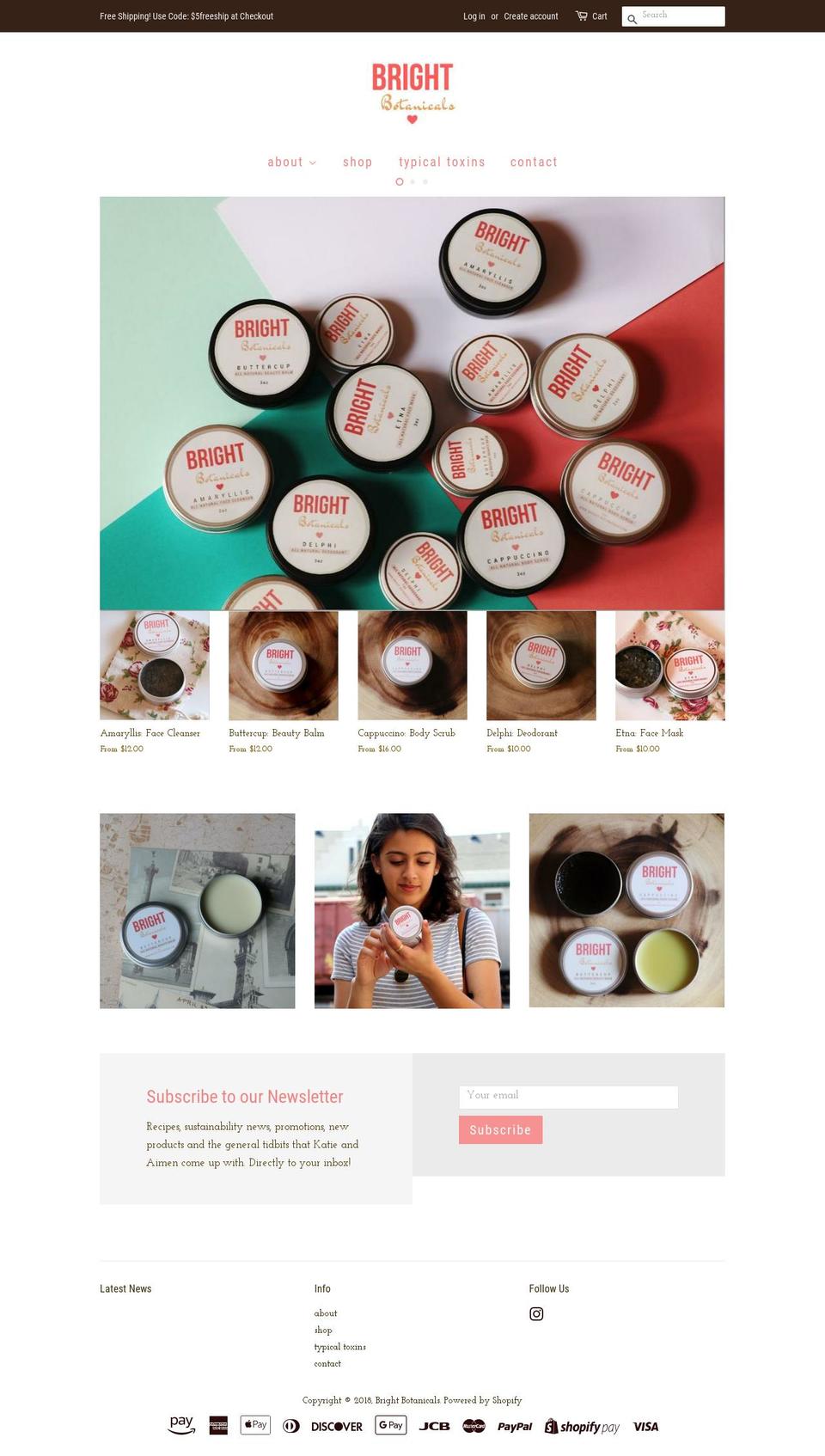 bright-botanicals.com — Shopify storefront screenshot
