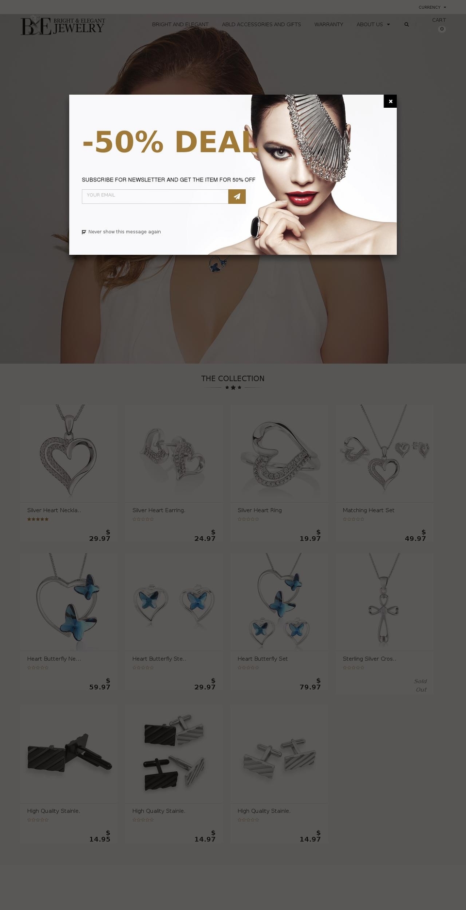 jewelry-r13 Shopify theme site example brightandelegant.com