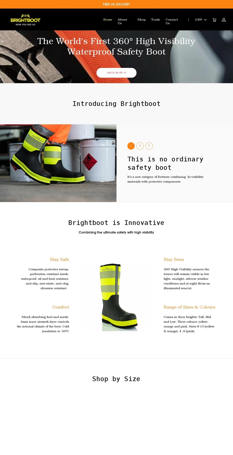 brightboot.com shopify website screenshot