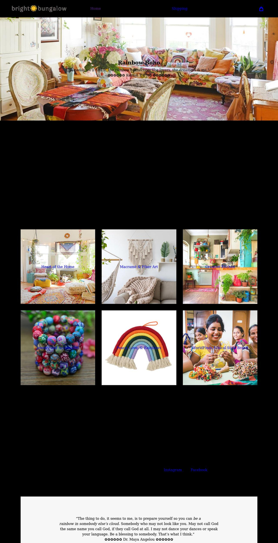 brightbungalow.com shopify website screenshot