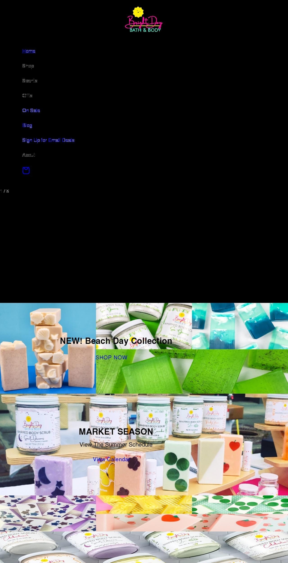 brightdaybathandbody.com shopify website screenshot