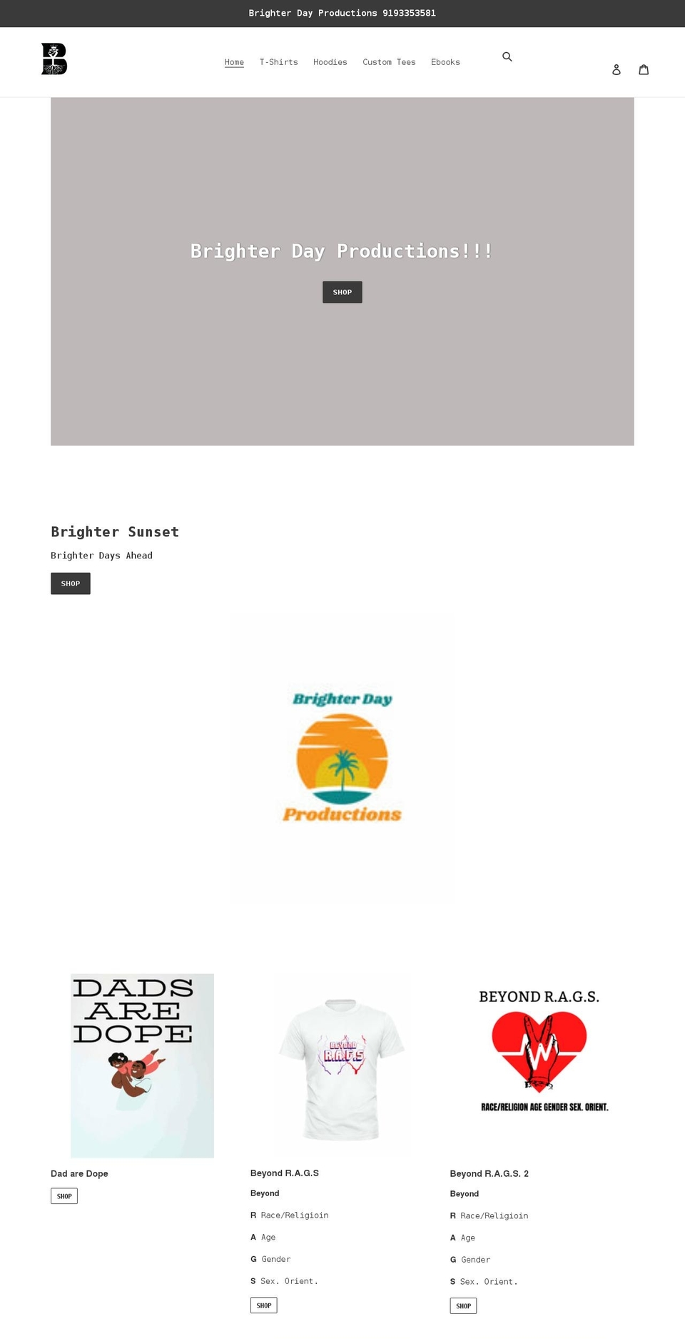 brighterdp.com shopify website screenshot