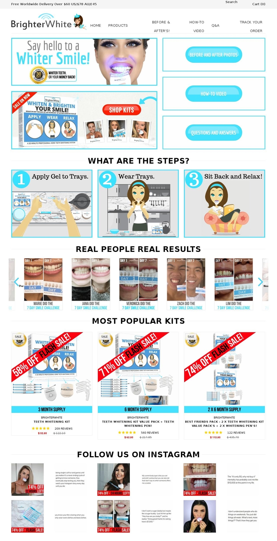 brighterwhite.com shopify website screenshot