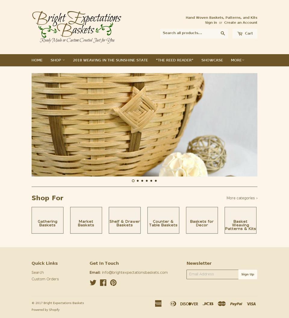 brightexpectationsbaskets.com shopify website screenshot