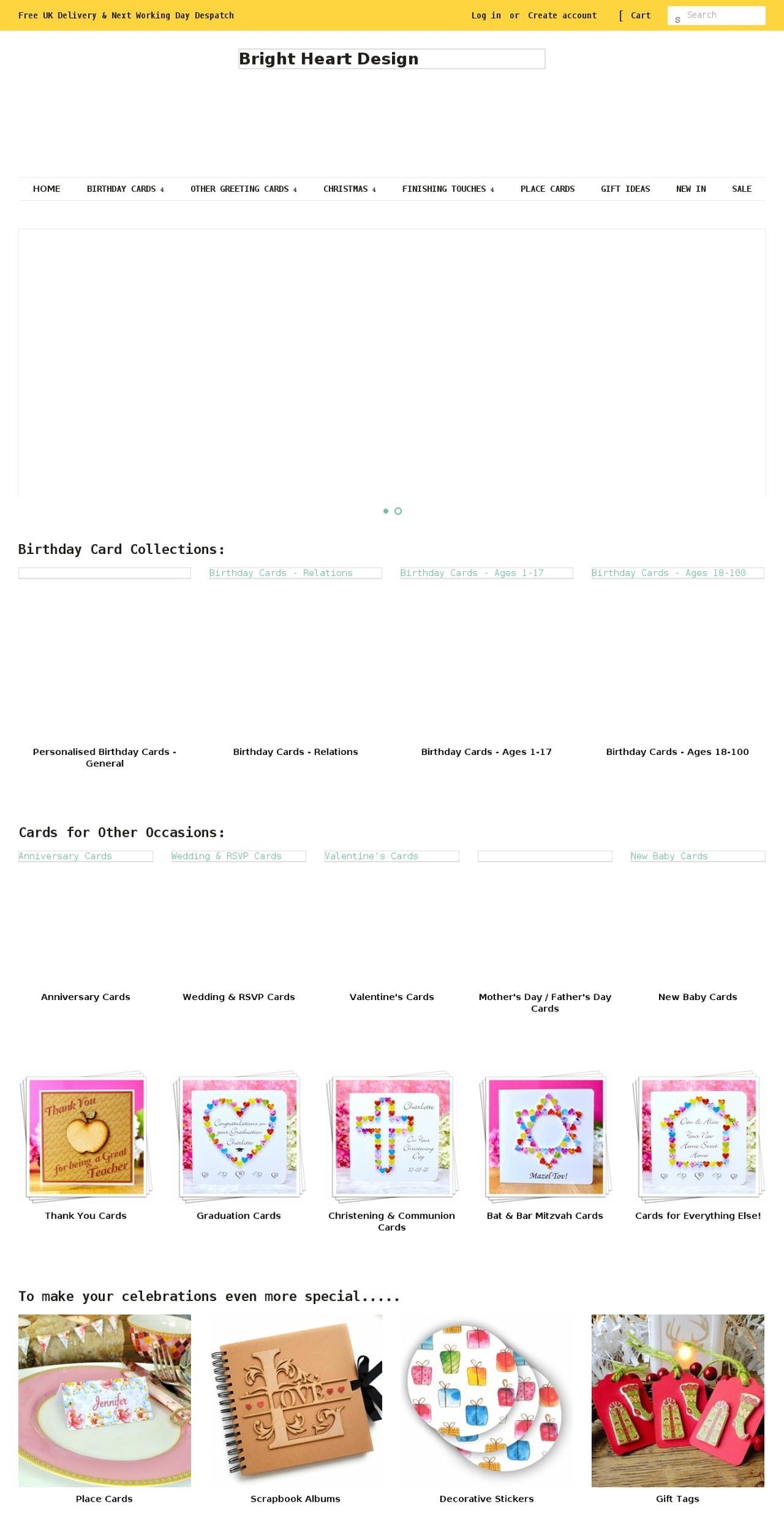 brightheartdesign.com shopify website screenshot