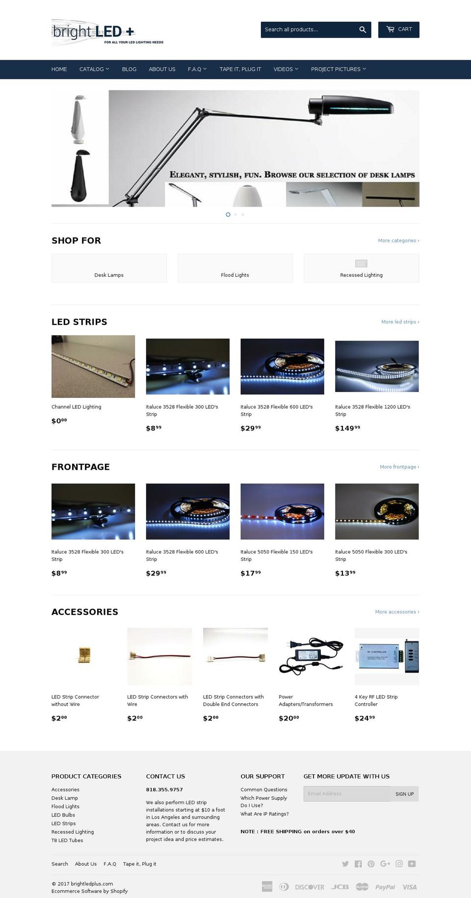 brightledplus.com shopify website screenshot