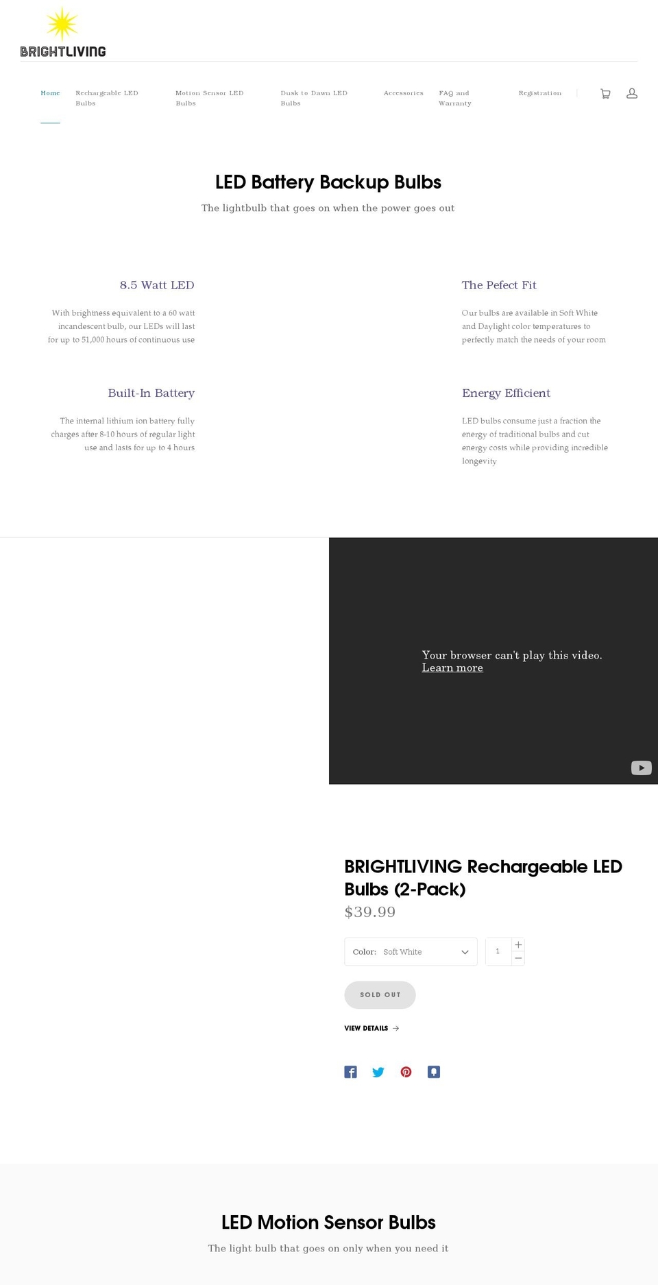 brightlivingbulbs.com shopify website screenshot