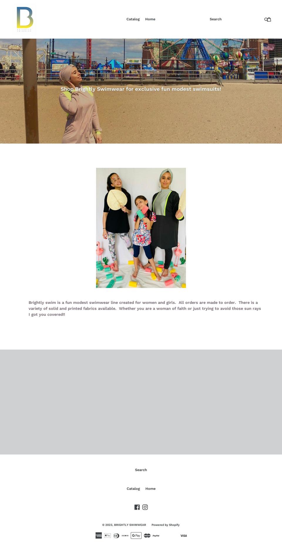 brightlyswim.com shopify website screenshot