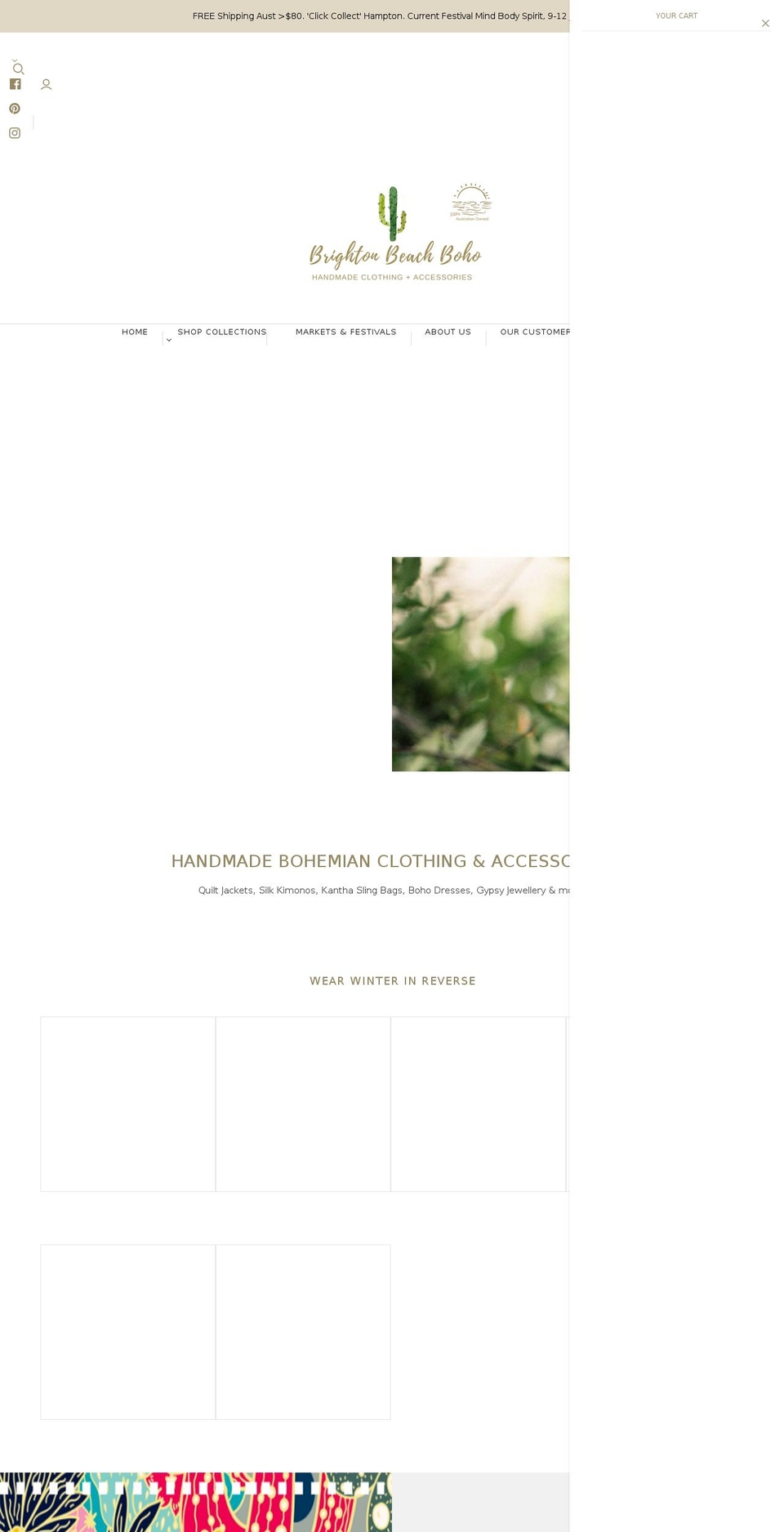 brightonbeachboho.com shopify website screenshot