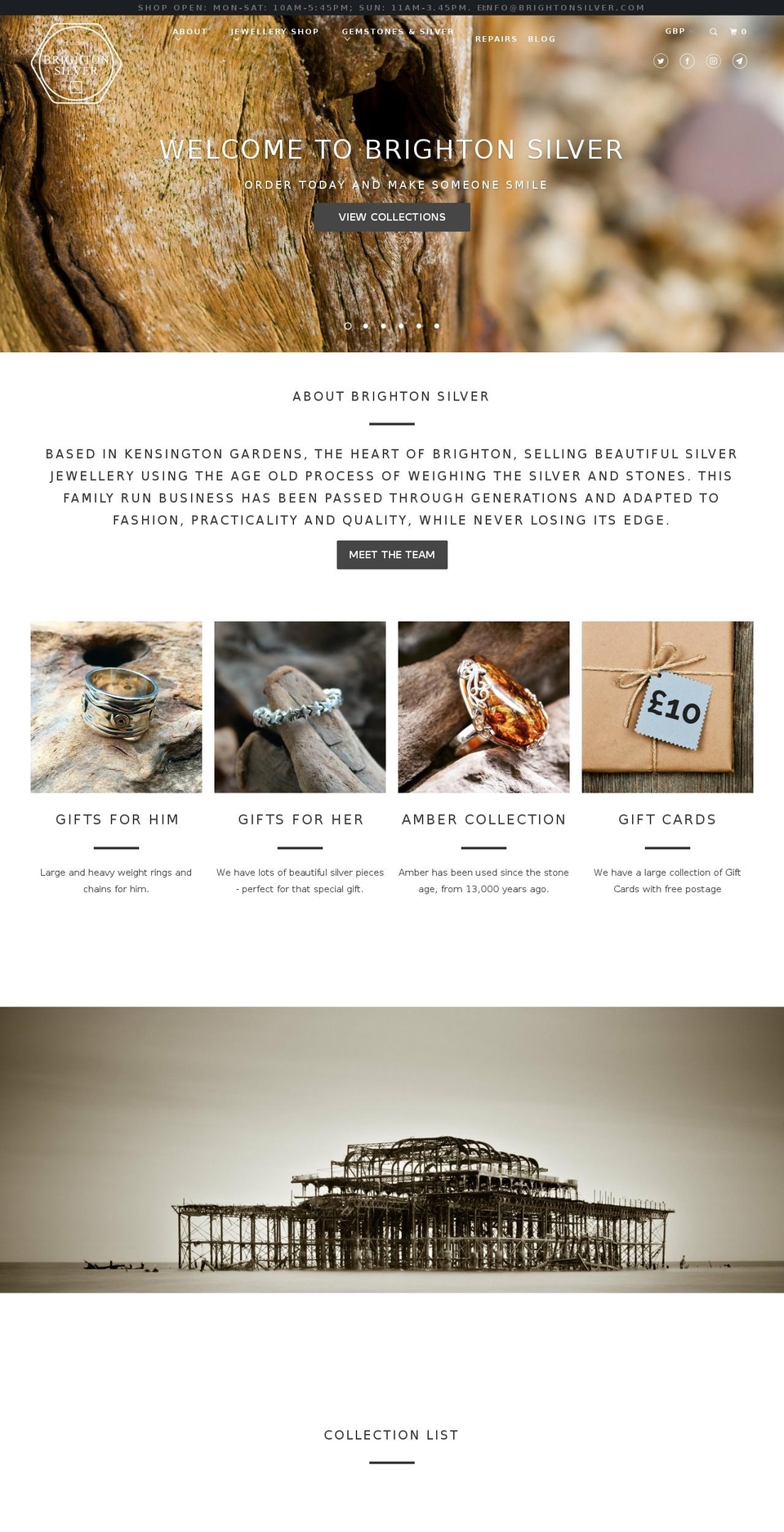 brightonsilver.com — Shopify storefront screenshot