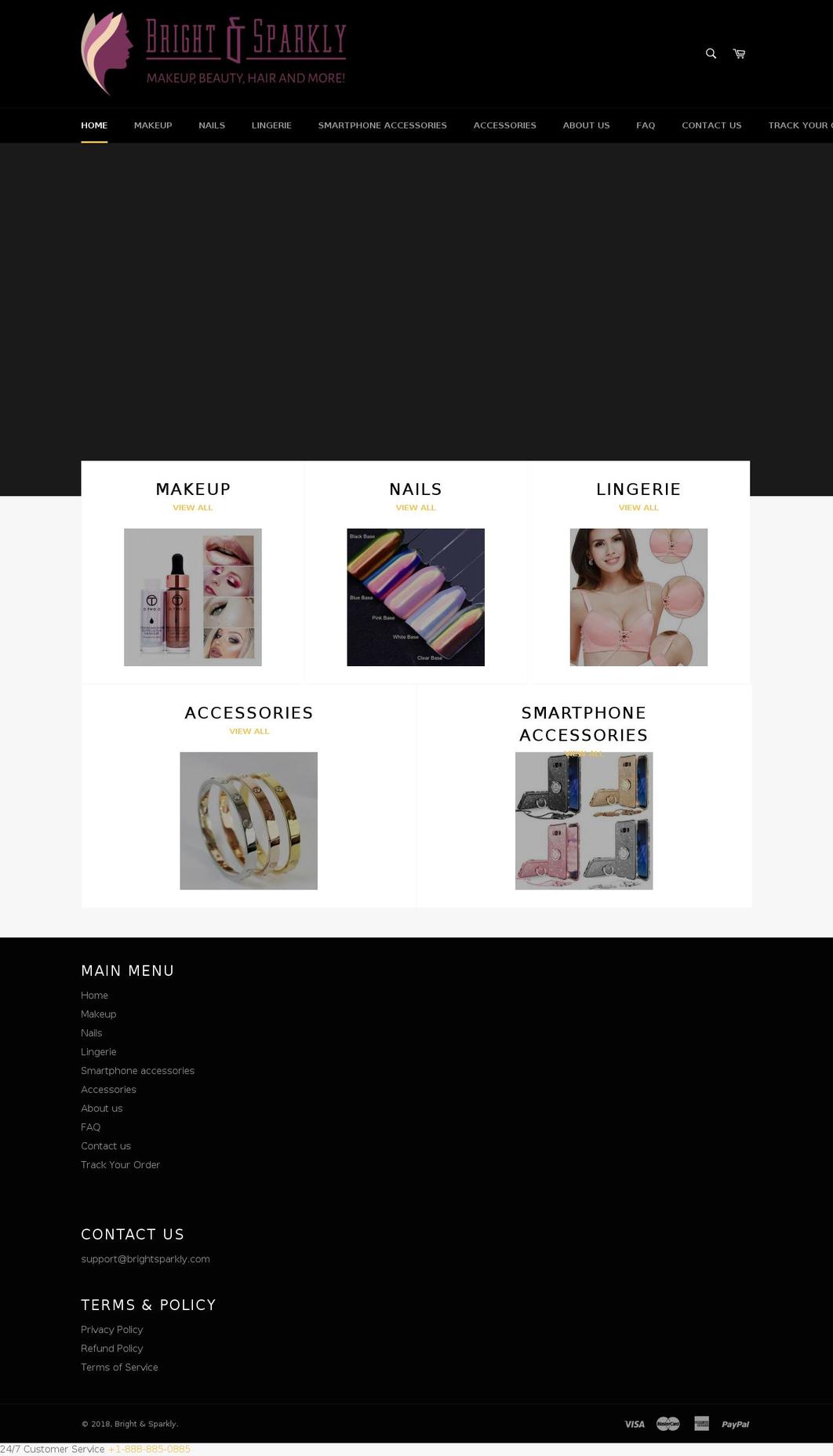 brightsparkly.com shopify website screenshot