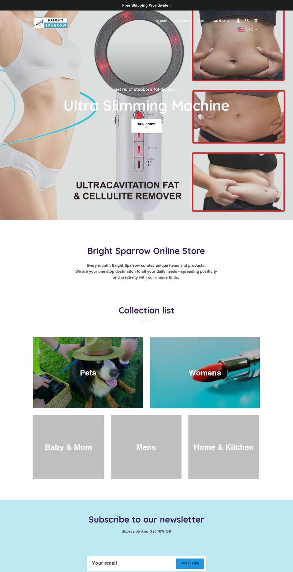 brightsparrow.com — Shopify storefront screenshot