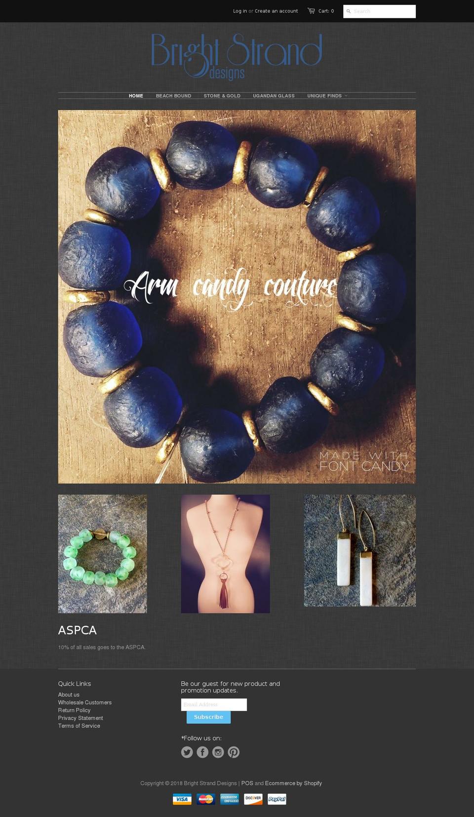 brightstranddesigns.com — Shopify storefront screenshot