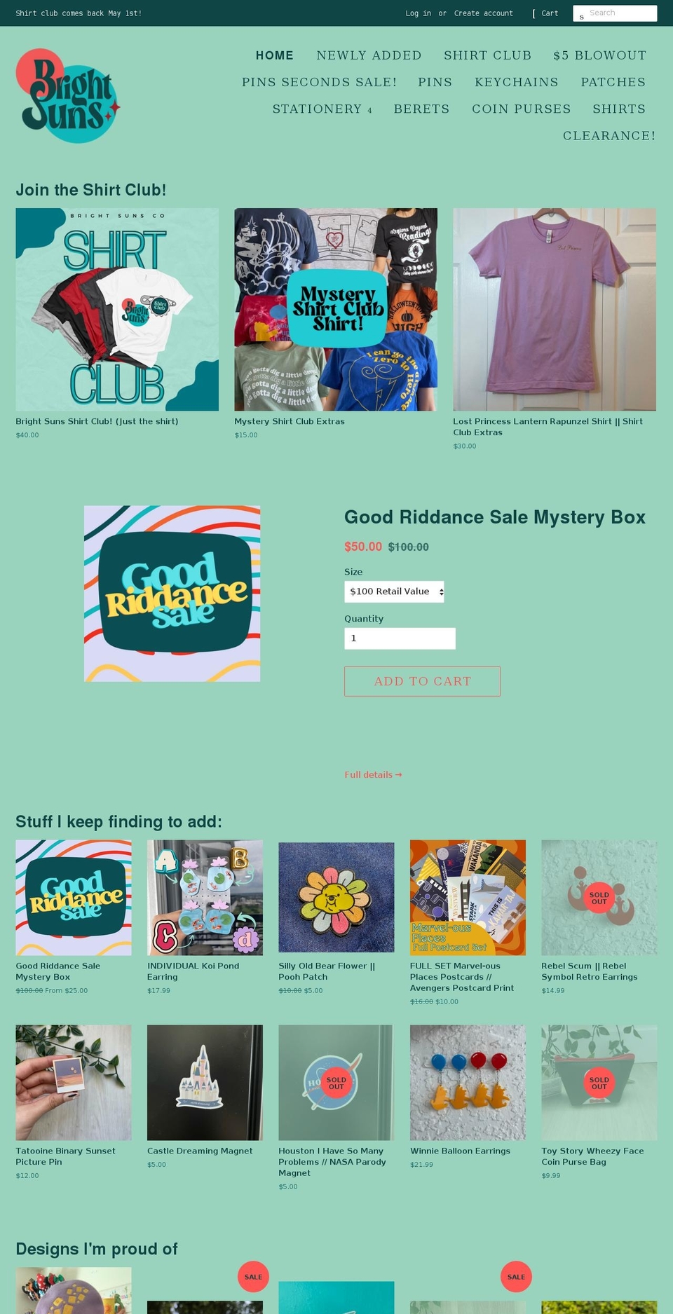 brightsunsco.com shopify website screenshot