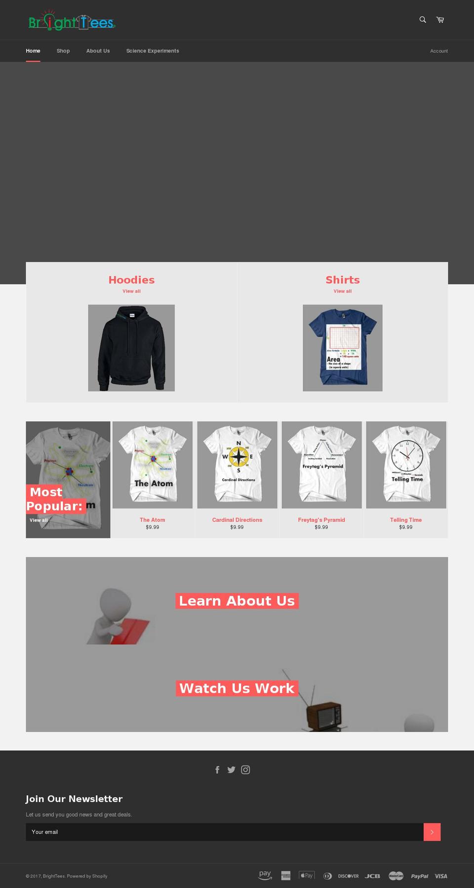 brighttees.com shopify website screenshot