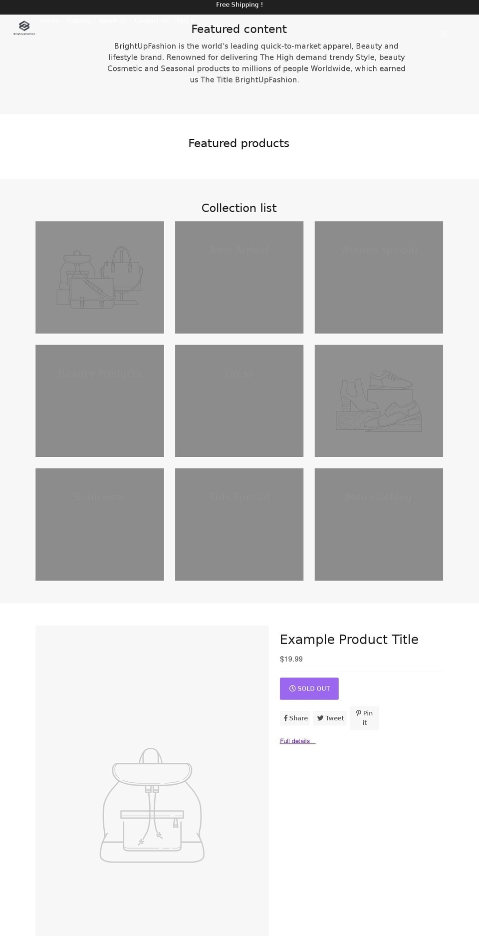 brightupfashion.com shopify website screenshot