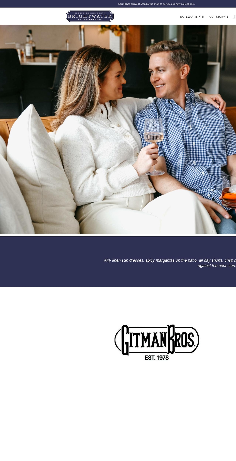 brightwaterclothing.com shopify website screenshot
