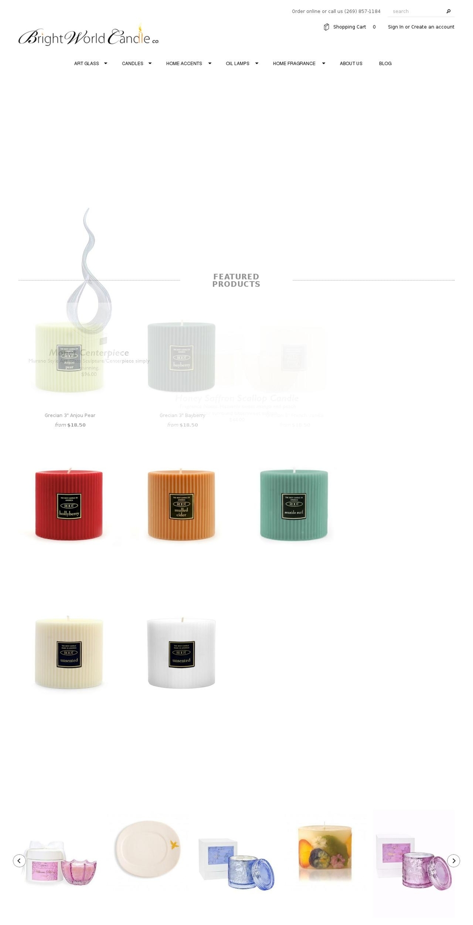 brightworldcandle.com shopify website screenshot