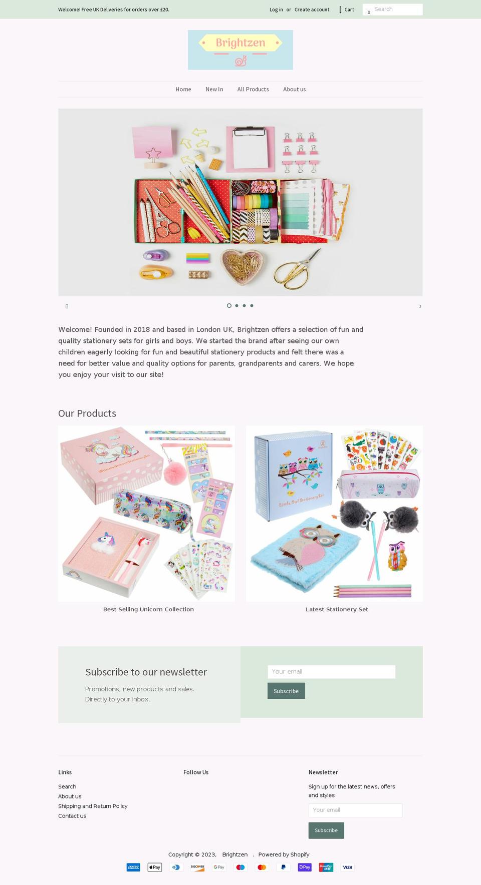 brightzen.co.uk shopify website screenshot